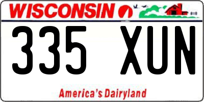 WI license plate 335XUN