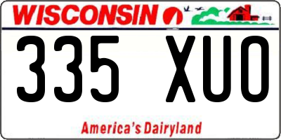 WI license plate 335XUO