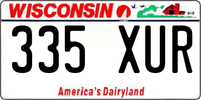 WI license plate 335XUR