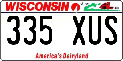 WI license plate 335XUS