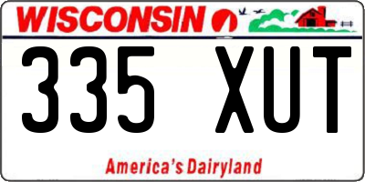 WI license plate 335XUT