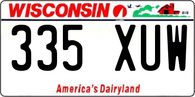 WI license plate 335XUW