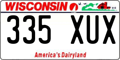 WI license plate 335XUX