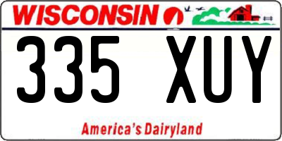 WI license plate 335XUY