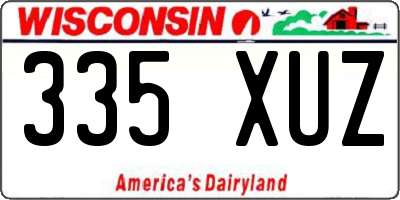 WI license plate 335XUZ