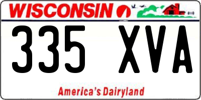 WI license plate 335XVA