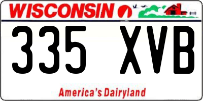 WI license plate 335XVB