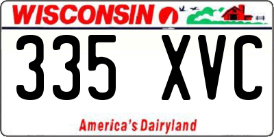 WI license plate 335XVC