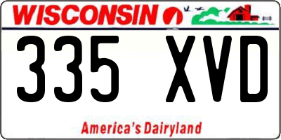 WI license plate 335XVD