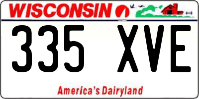 WI license plate 335XVE