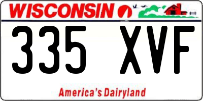 WI license plate 335XVF
