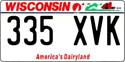 WI license plate 335XVK