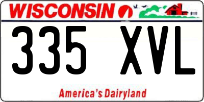 WI license plate 335XVL
