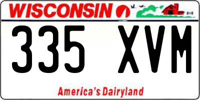 WI license plate 335XVM