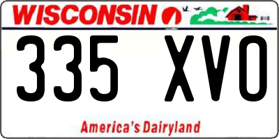 WI license plate 335XVO