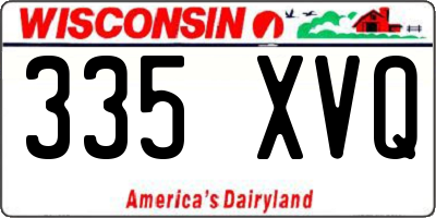 WI license plate 335XVQ
