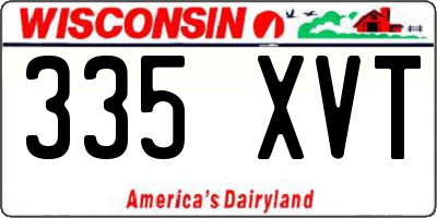 WI license plate 335XVT
