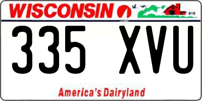 WI license plate 335XVU