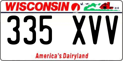 WI license plate 335XVV