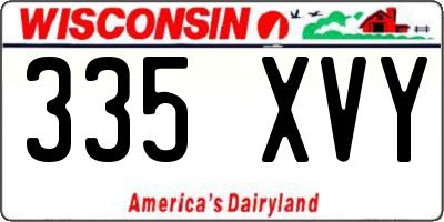 WI license plate 335XVY