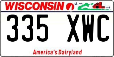 WI license plate 335XWC