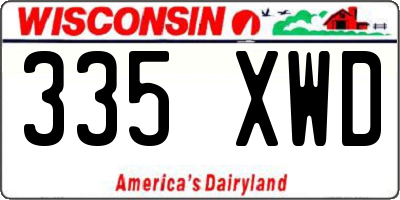 WI license plate 335XWD