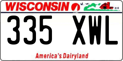 WI license plate 335XWL