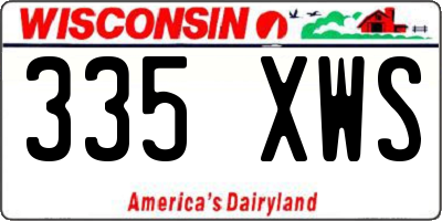 WI license plate 335XWS
