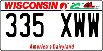 WI license plate 335XWW