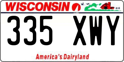 WI license plate 335XWY