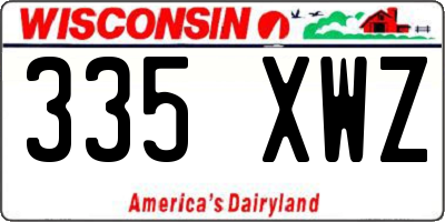 WI license plate 335XWZ