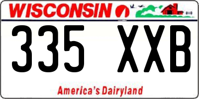 WI license plate 335XXB