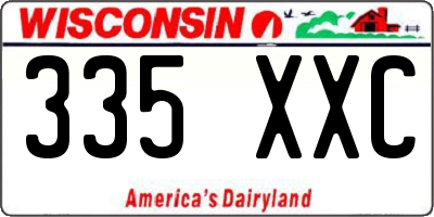WI license plate 335XXC