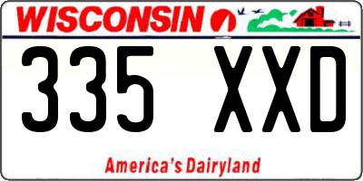 WI license plate 335XXD