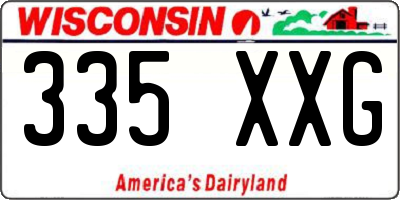 WI license plate 335XXG