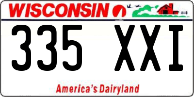 WI license plate 335XXI