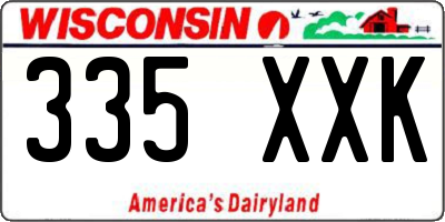 WI license plate 335XXK