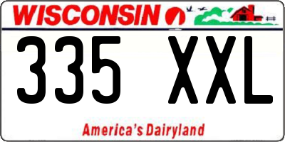 WI license plate 335XXL