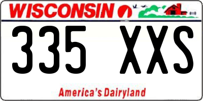 WI license plate 335XXS