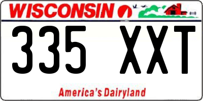 WI license plate 335XXT