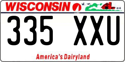 WI license plate 335XXU