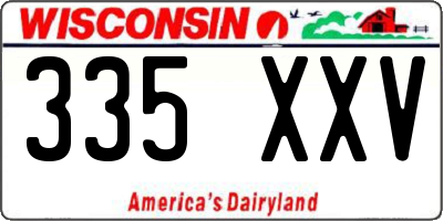 WI license plate 335XXV