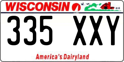 WI license plate 335XXY