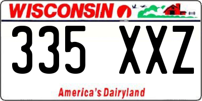 WI license plate 335XXZ