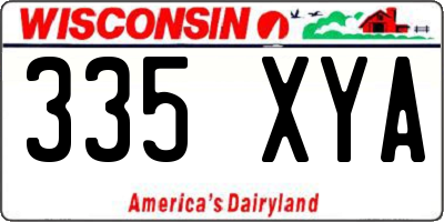 WI license plate 335XYA