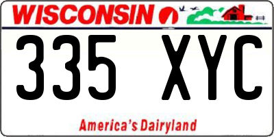 WI license plate 335XYC