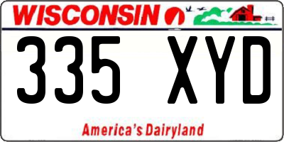 WI license plate 335XYD