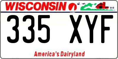 WI license plate 335XYF
