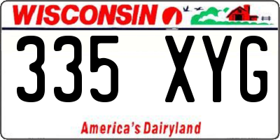 WI license plate 335XYG
