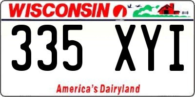 WI license plate 335XYI